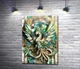 Картина Витраж жар-птицы в бирюзовых тонах 43x60 см Модуль №1 (005517) - изображение 1