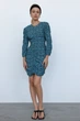 Сукня Zara XS бірюзові квіти 9006162330 - зображення 1