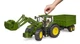 Машинка Bruder Трактор John Deere 7R 350 з фронтальним навантажувачем та двовісним причепом-самоскидом 1:16, 03155 - зображення 4