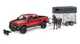 Игровой набор Bruder Пикап RAM 2500 Power Wagon с прицепом для перевозки лошадей и лошадкой 1:16, 02501 - изображение 1