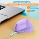 Мишка Бездротова Ігрова Анатомічна Вертикальна Ергономічна USB і Type C для ноутбука ПК Фіолетова - зображення 5