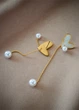 Женские серьги Heart and Pearl (1564-01) Золотой - No Brand - изображение 2