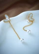 Женские серьги Heart and Pearl (1564-01) Золотой - No Brand - изображение 3
