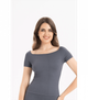 Жіноча безшовна футболка в рубчик з коротким рукавом Formeasy - Formeasy - 9009 - L/XL - Gri/Grey - зображення 1