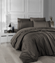 Комплект постельного белья Deluxe Satin Dark Series First Choice - First Choice - DLX-53 NEW TREND BROWN - Евро - Коричневый - изображение 1