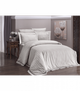 Комплект постельного белья Deluxe Satin First Choice - First Choice - DLX-16 NOVEL LİNE SAND - Евро - Молочный - изображение 1