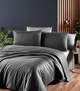 Комплект постельного белья Deluxe Satin Dark Series First Choice - First Choice - DLX-601 Timeless Anthracite - Евро - Темно-серый - изображение 1