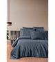 Комплект постельного белья Jacquard Satin Dark Series First Choice - First Choice - JS-223 Corina Denim - Евро - Темно-серый - изображение 1