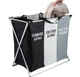 Складная бельевая корзина с тремя отделениями для белья на 120 л Laundry RD-3045 - изображение 3