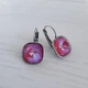 Серьги Hand Made с кристаллами Сваровски красно-розового оттенка с голубыми переливами - изображение 3