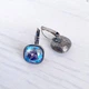 Сережки Hand Made с чернением с кристаллами Сваровски голубого оттенка - изображение 3