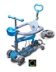 Детский самокат - трансформер 6 в 1 с бортиком и подсветкой Scale Sports Pastel боковые колеса голубой - изображение 1