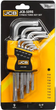 Набор Г-образных ключей TORX JCB 9 предметов (JCB-5098) (СТ-00166198) - изображение 2
