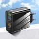 Зарядний пристрій на 65W Швидка зарядка 3 USB-A + 2 Type-C Адаптер для заряджання Samsung, iPhone, Xiaomi, Redmi, Huawei, Realme Блок живлення для телефону - зображення 1