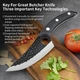 Разделочный кованый нож для мяса Фултанг 145х50х4 мм с кожаным чехлом черный - изображение 4