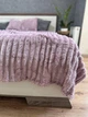 Велюровый однотонный плед Евро Colorful Home "Шарпей" 200 см х 230 см с широкими полосками Лиловый - изображение 3