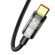 Кабель Type-C на USB Baseus Explorer Series Auto Power-Off Charging Data Cable (1m, 100W, 6A, 480 Mbps). Black - зображення 2