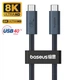 Кабель USB 4.0 Type-C - Type-C високошвидкісний Baseus Flash Series 2 Full Featured (240W, 8K 60HZ, 1m). Black - зображення 1