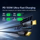 Кабель Type-C на Type-C Baseus Explorer Series Auto Power-Off Data Cable (2m, 100W, 5A, 480 Mbps). Black - зображення 8