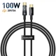 Кабель Type-C на Type-C Baseus Explorer Series Auto Power-Off Data Cable (1m, 100W, 5A, 480 Mbps). Black - зображення 1