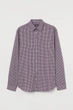 Рубашка H&M M бордово белая клетка 2308781758 - изображение 1