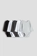 Боди (5шт) H&M 50см белый, серый, черный 907533261 - изображение 1