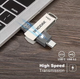 Высокоскоростной двухсторонний OTG USB - флеш - накопитель 256GB Kodak K273 с интерфейсом 3.2 Type-C Серый - изображение 7