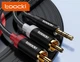 Аудіокабель Toocki 3.5 мм - 2 RCA адаптер-розгалужувач для ТВ / планшета / ноутбука, 5 м, чорний (95614384) - зображення 4
