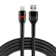 Кабель USB to Apple Lightning everActive CBB-1IBR 1m RGB, USB 2.0, 2.4A, Black в оплетке с RGB подсветкой - изображение 1