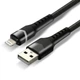 Кабель USB to Apple Lightning everActive CBB-1IBR 1m RGB, USB 2.0, 2.4A, Black в оплетке с RGB подсветкой - изображение 3