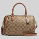 Сумка кожаная Coach Rowan Satchel In Signature Canvas In Khaki Saddle 2 (CH280) коричневая - изображение 1
