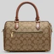 Сумка кожаная Coach Rowan Satchel In Signature Canvas In Khaki Saddle 2 (CH280) коричневая - изображение 2