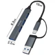 USB Type-C хаб з адаптером під USB-A порт Addap UH-05D, концентратор / розгалужувач для ноутбука на 4 порти USB, Gray - зображення 3