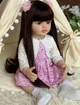 Лялька 55 см ручної роботи велика вінілова Reborn Baby Doll зі справжнім волоссям та реалістичними очима - зображення 5