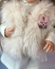 Большая виниловая кукла в полушубке Reborn Baby Doll с настоящими волосами и живыми глазами - изображение 2