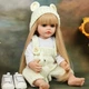Велика вінілова лялька ручної роботи Reborn Baby Doll зі справжнім русявим волоссям та великими очима. - зображення 4