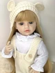 Велика вінілова лялька ручної роботи Reborn Baby Doll зі справжнім русявим волоссям та великими очима. - зображення 5