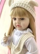 Велика вінілова лялька ручної роботи Reborn Baby Doll зі справжнім русявим волоссям та великими очима. - зображення 6
