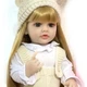 Велика вінілова лялька ручної роботи Reborn Baby Doll зі справжнім русявим волоссям та великими очима. - зображення 7