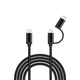 Кабель alkaya Speed Flex 2 in 1 USB-A - USB-C (Lightning) 1м. Black (CL-60026) - зображення 1