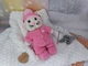 М'яка плюшева іграшка handmade Котик у комбінезоні 32 см в'язаний гачком амігурумі - зображення 1