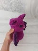 М'яка плюшева іграшка handmade Кажан 21 см фіолетова в'язана гачком амігурумі - зображення 6