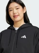 Толстовка на флисе на молнии с капюшоном женская Adidas W 3S Fl Fz Hd JE1283 XL Black/White (4067902074153) - изображение 8