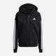 Толстовка на флисе на молнии с капюшоном женская Adidas W 3S Fl Fz Hd JE1283 XL Black/White (4067902074153) - изображение 11