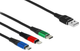 Кабель Delock USB Type-A - Lightning/micro-USB/USB-C 1 м 3-coloured (4043619872770) - зображення 1