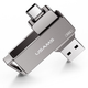 Металева USB Флешка 2в1 256GB Type-C/USB 3.0 для телефону комп'ютера USAMS USB3.0 US-ZB202 Сірий - зображення 7
