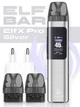 Многоразовая Pod система Elf Bar ElfX Pro 1200 mAh 3ml Silver + 2 картриджа 3 мл + зарядний блок ACG в комплекте до POD системы электронные сигареты для заправки до 45 Вт без жидкости - изображение 1