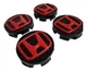 Колпачки на диски Honda, заглушки с эмблемой "H" 58 мм, Black/Red (комплект 4 шт.) - изображение 1