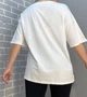 Футболка женская YIGOU 17 надпись рисунок кролик RABBIT оверсайз удлиненная one size белая - изображение 5