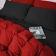 Пододеяльник MirSon Фланель 002-009 Black/Red 110х140 см (2200009656651) - изображение 5